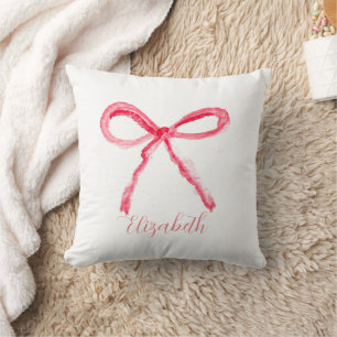 Coquette Preppy Rosa Schleife Baby Mädchen Kinder Kissen