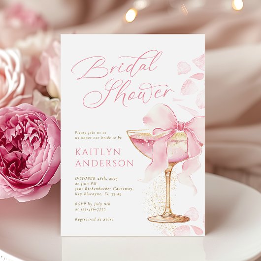 Coquette Prosecco Bridal Dusche Einladung