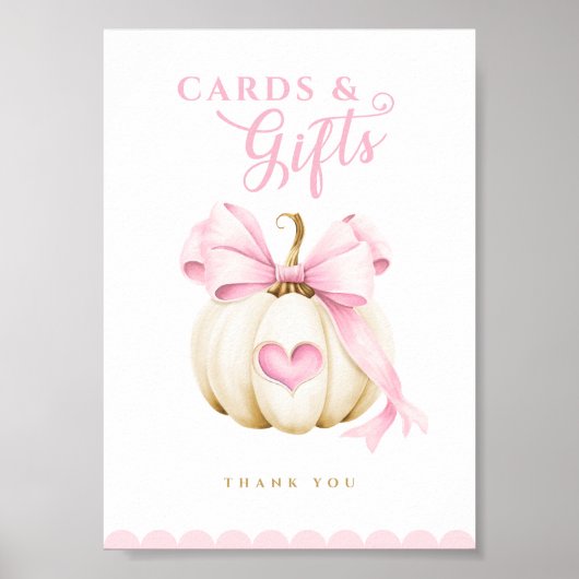 Coquette Pumpkin Baby Duschkarten und Geschenke Ze Poster (Vorne)