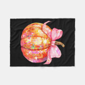 Coquette Pumpkin Bow Disco Ball Cute Girly Hallowe Fleecedecke (Vorderseite (Horizontal))