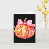 Coquette Pumpkin Bow Disco Ball Cute Girly Hallowe Karte (Gelbe Blume)