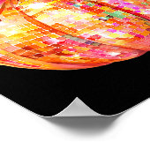 Coquette Pumpkin Bow Disco Ball Cute Girly Hallowe Poster (Ecke)