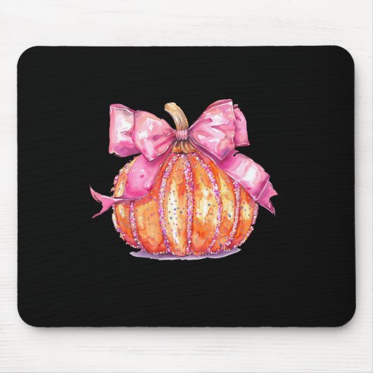 Coquette Pumpkin Bow Disco Ball Niedlich Girly Hal Mousepad (Vorne)