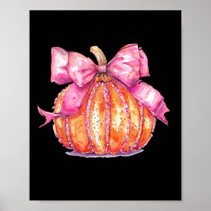 Coquette Pumpkin Bow Disco Ball Niedlich Girly Hal Poster