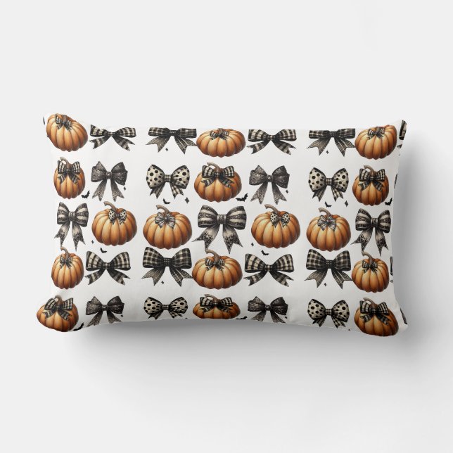 Coquette Pumpkin Bow Pillow Lendenkissen (Vorderseite)