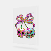 Coquette Pumpkin Cherries Halloween Acrylschild (Winkel)