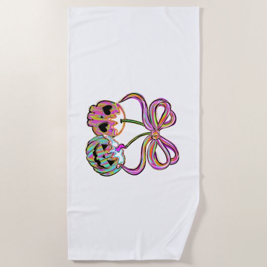 Coquette Pumpkin Cherries Halloween Strandtuch (Vorderseite)