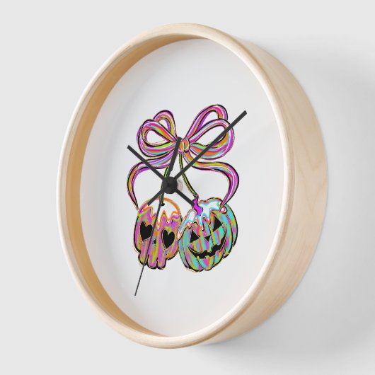 Coquette Pumpkin Cherries Halloween Uhr (Winkel)