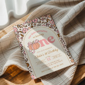 Coquette Pumpkin Fall Floral 1. Geburtstag Einladung