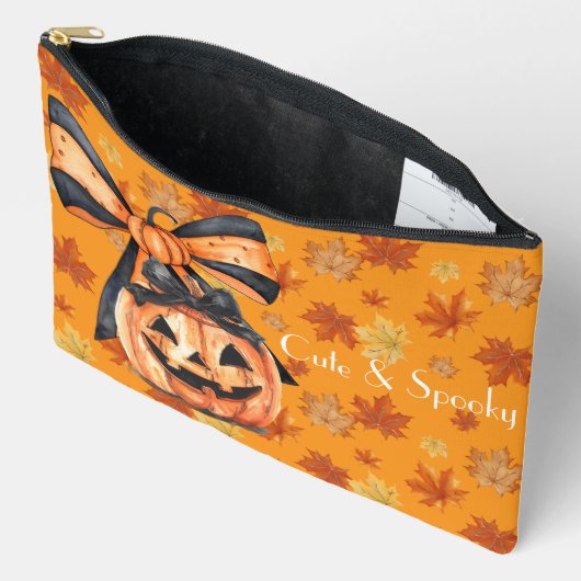 Coquette Pumpkin Fall/Halloween Cute Zubehörtasche (Offen)
