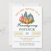 Coquette Pumpkin Friendsgiving Potluck Einladung (Vorderseite)