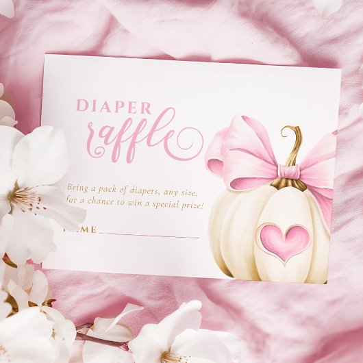 Coquette Pumpkin Girl Diaper Raffle Begleitkarte