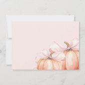 Coquette Pumpkin Pink Bow Baby Dusche Dankeskarte (Rückseite)