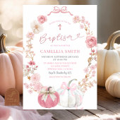 Coquette Pumpkin Taufe Weiß und Rosa Einladung
