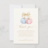 Coquette Pumpkins Gender Reveal Dankeskarte (Vorderseite)