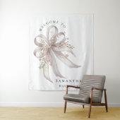 Coquette purple bow baby shower Backdrop Wandteppich (Beispiel)