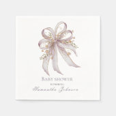 Coquette purple bow baby shower serviette (Vorderseite)