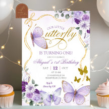 Coquette Purple Butterfly Birthday