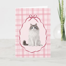 Coquette Rag Doll Cat Valentines Day Card Feiertagskarte