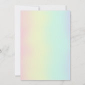 Coquette Rainbow Pastel Unicorn Magical Birthday Einladung (Rückseite)