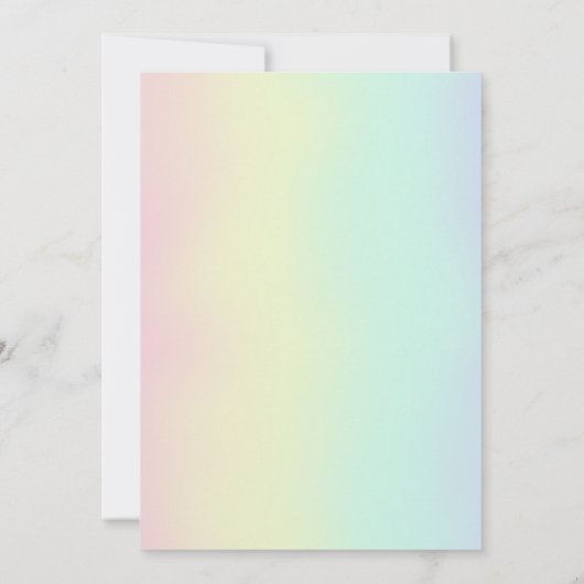 Coquette Rainbow Pastel Unicorn Magical Birthday Einladung (Rückseite)