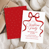 Coquette Red Bow Classic Holiday Christmas Party Einladung