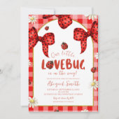 Coquette Red Bow Lovebug Baby Shower Invitation Einladung (Vorderseite)