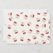 Coquette Red Cherry Erster Geburtstag Foto Einladung (Rückseite)