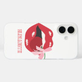 Coquette Red Lips Rosa Ribbon Bow Case-Mate iPhone Hülle (Rückseite (Horizontal))