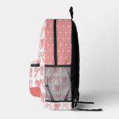 Coquette Red & Pink Bow/Ribbon-Muster Bedruckter Rucksack (Rechts)