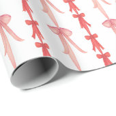 Coquette Red & Pink Bows Geschenkpapier (Rolleneckpunkt)
