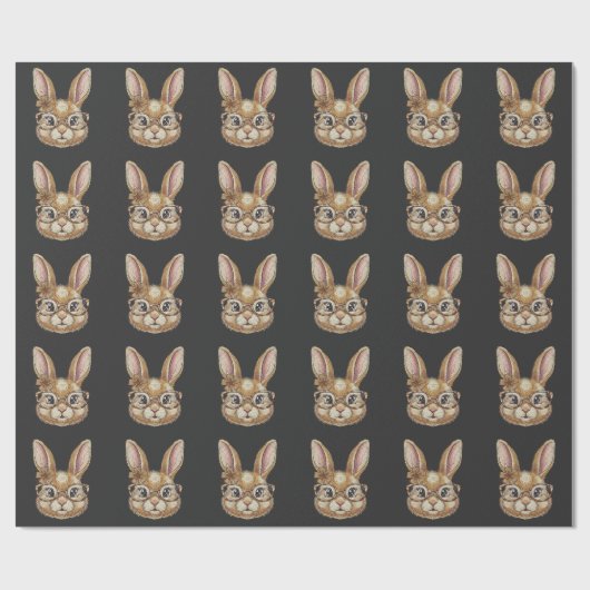 Coquette Retro Leopard Happy Easter Bunny Trendy Geschenkpapier (Flach)