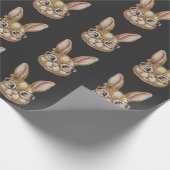 Coquette Retro Leopard Happy Easter Bunny Trendy Geschenkpapier (Ecke)