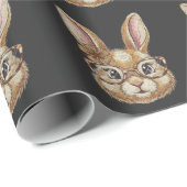 Coquette Retro Leopard Happy Easter Bunny Trendy Geschenkpapier (Rolleneckpunkt)