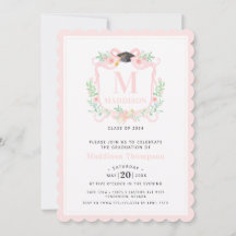 Coquette Ribbon Abschluss Monogram Wappen