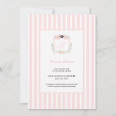 Coquette Ribbon Abschluss Monogram Wappen Einladung (Rückseite)