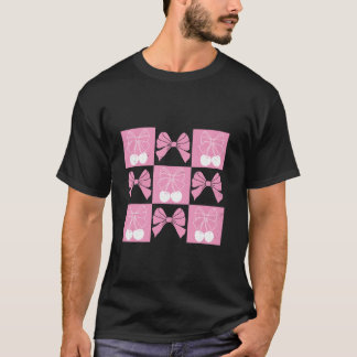 Coquette Ribbon Cherry Coquette Bow Pink geprüft A T-Shirt