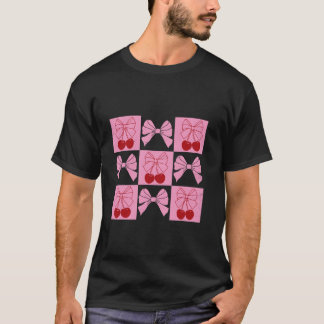 Coquette Ribbon Cherry Coquette Bow Pink geprüft A T-Shirt