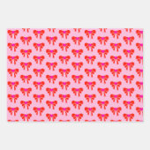 Coquette Ribbon Muster Rosa Schwarz Preppy y2k Geschenkpapier Set (Vorderseite 3)