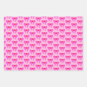 Coquette Ribbon Muster Rosa Schwarz Preppy y2k Geschenkpapier Set (Vorderseite 2)