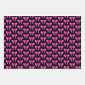 Coquette Ribbon Muster Rosa Schwarz Preppy y2k Geschenkpapier Set (Vorderseite)