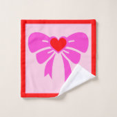 Coquette Ribbon Muster Rosa Schwarz y2k Badhandtuch Set (Waschlappen)