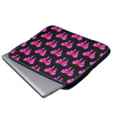 Coquette Ribbon Muster Rosa Schwarz y2k Preppy Laptopschutzhülle (Vorne Knopf)