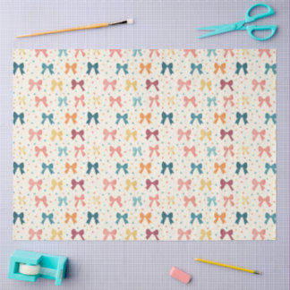 Coquette Ribbon Pattern with Polka Dots Seidenpapier