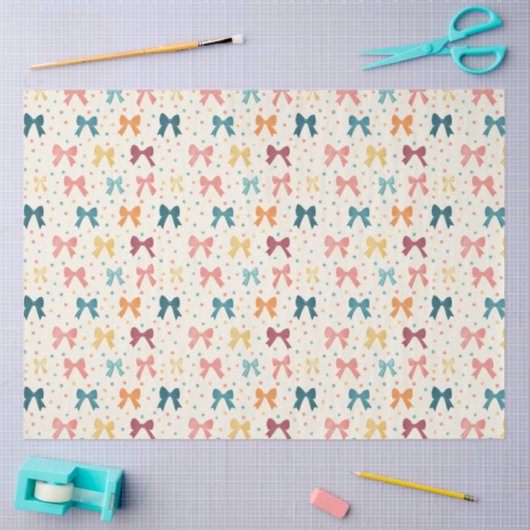 Coquette Ribbon Pattern with Polka Dots Seidenpapier (Basteln)