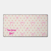 Coquette Ribbons & Dots Anpassen von Slogan oder N Schreibtischunterlage (Vorderseite)