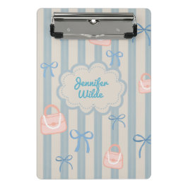 Coquette Ribbons Personalisierter Name Mini Klemmbrett
