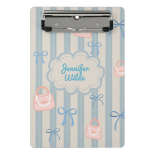 Coquette Ribbons Personalisierter Name Mini Klemmbrett