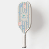 Coquette Ribbons Personalisierter Name und Slogan Pickleball Schläger (Links)
