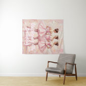 Coquette-Rosa-Ballerina-Geburtstag Wandteppich (Beispiel (Horizontal))